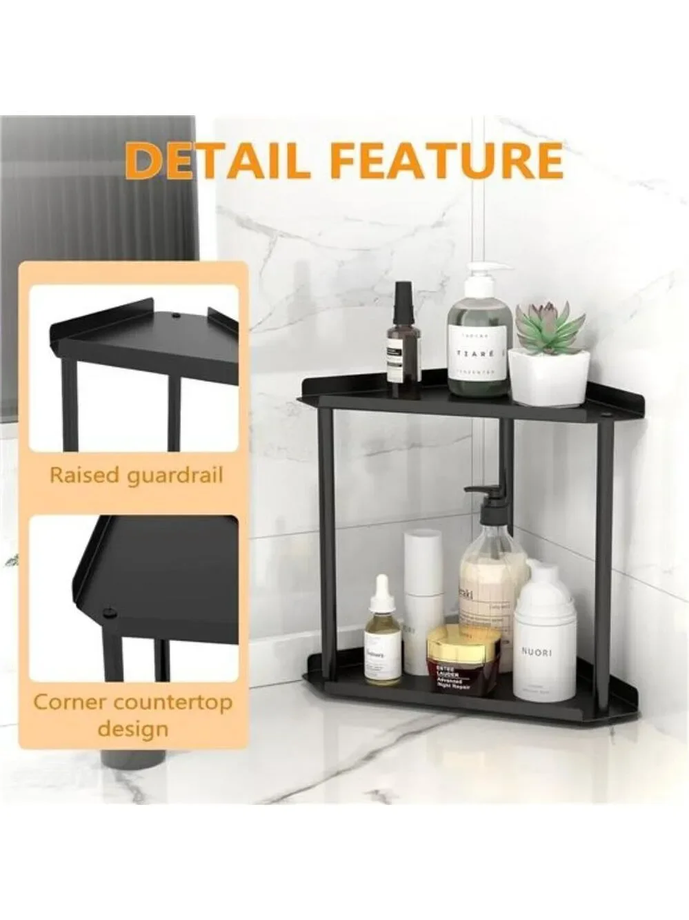 2 Tier Bathroom Counter Organizer Vanity Shelf Makeup Skincare Kitchen Storage B